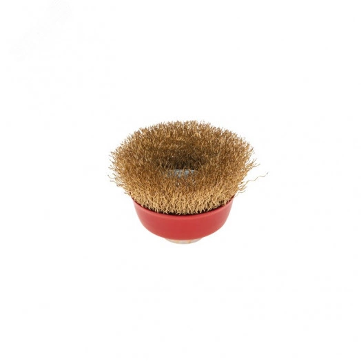 Щетка чашечная для УШМ, витая латунированная проволока, 65мм, М14