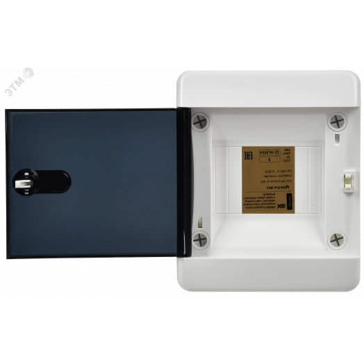 Корпус пластиковый навесной на 4 модуля ЩРН-П-4 IP41 UNION Compact черная прозрачная дверь