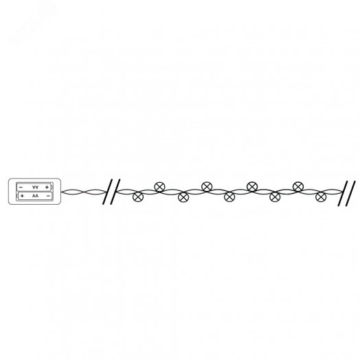 Гирлянда линейная LED зеленый 2м от батареек