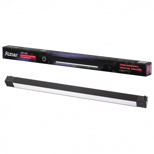 Светильник трековый, накладной, светодиодный, ARTLINE, 608х35х40, 35Вт, 2450Лм, 4000К, 230В, алюминий, 16м, черный, 59718 0, Ritter