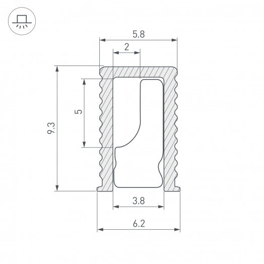 Профиль SL-MINI-6-H9-2000 ANOD BLACK (Arlight, Алюминий)