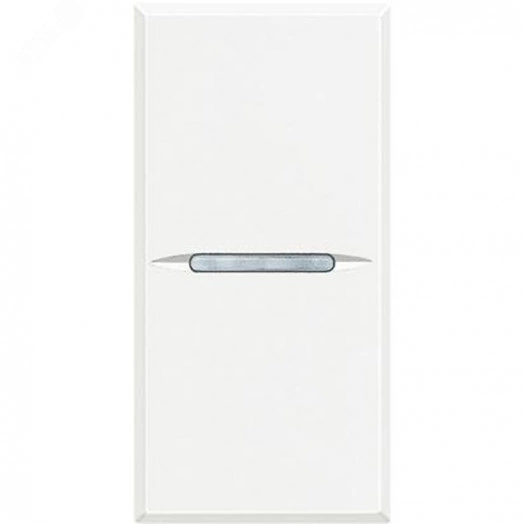 Axolute. Кнопка аксиальная одноклавишная 10А 250В. Автоматические клеммы. 1 модуль. Цвет Белый