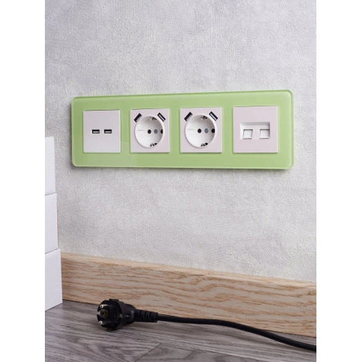 BRITE Рамка 4 поста РУ-4-2-Бр стекло эко грин RE IEK