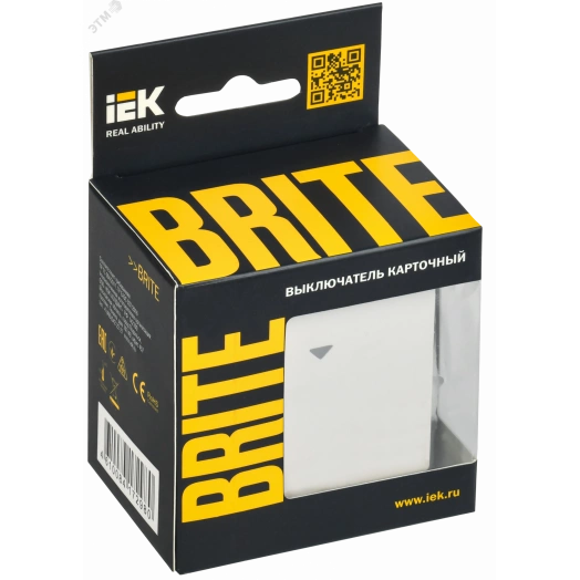 BRITE Выключатель карточный 30А ВС10-1-8-БрБ белый IEK