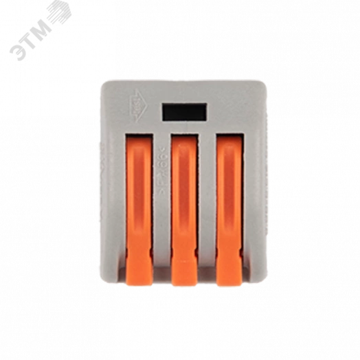 Клеммы монтажные многоразовые PTC-3P 222-413 450V 32A 0,08-2,5(4.0)mm2 , 3 отверстия, серые 50 шт.