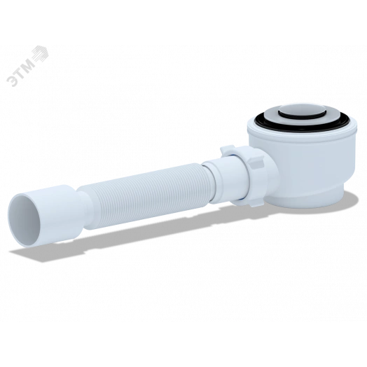 Сифон для душевого поддона АНИ 1 1/2' х 50/60 клик-клак с гибкой трубой 375х40х50 хром