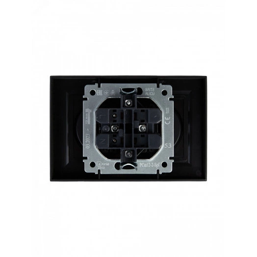 BRITE Розетка 2-местная без заземления с защитными шторками 10А в сборе РСш12-2-БрГ графит IEK