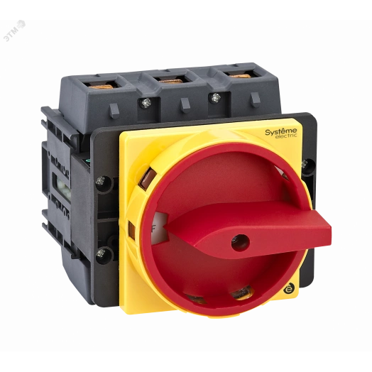 ВЫКЛЮЧАТЕЛЬ-РАЗЪЕДИНИТЕЛЬ 3P 175A С КРАСНОЙ РУКОЯТКОЙ НА ДВЕРЦУ 4 ВИНТАМИ