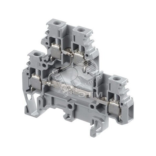 Клемма винтовая 4мм.кв. 4 зажима с LED М4/6DD