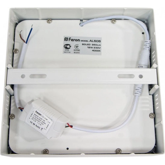 Светильник светодиодный ДПО-12w 4000K 960Лм квадратный белый