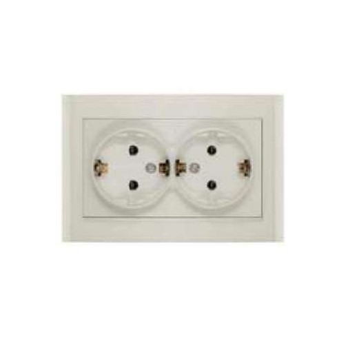 Розетка 2-м СП Бриллиант 16А IP20 с заземл. сл. кость UNIVersal 7948752