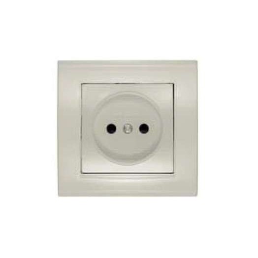 Розетка 1-м СП Бриллиант 16А IP20 без заземл. защ. шторки сл. кость UNIVersal 7948813