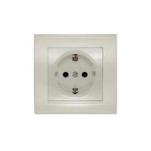Розетка 1-м СП Бриллиант 16А IP20 с заземл. защ. шторки сл. кость UNIVersal 7948851