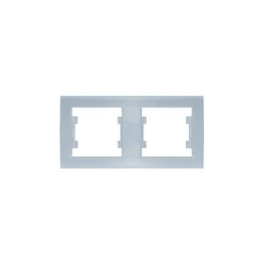 Рамка 2-м Бриллиант горизонт. серебр. UNIVersal 7949711