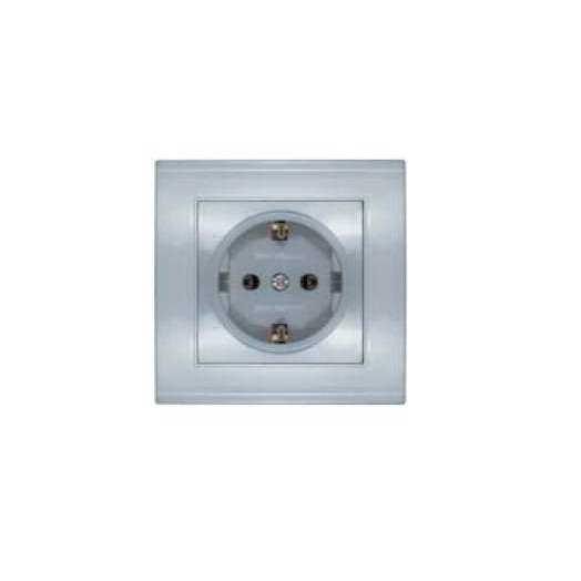 Розетка 1-м СП Бриллиант 16А IP20 с заземл. серебр. UNIVersal 7949872