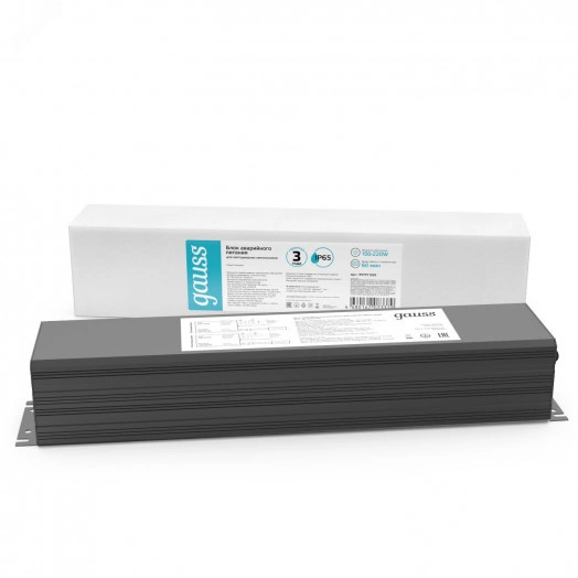 Блок аварийного питания универсальный для светильников БАП 220 Вт 12 Ач LiFePO4 1 ч AC 220-240В IP65 Алюминий Uвых 220В Universal Gauss