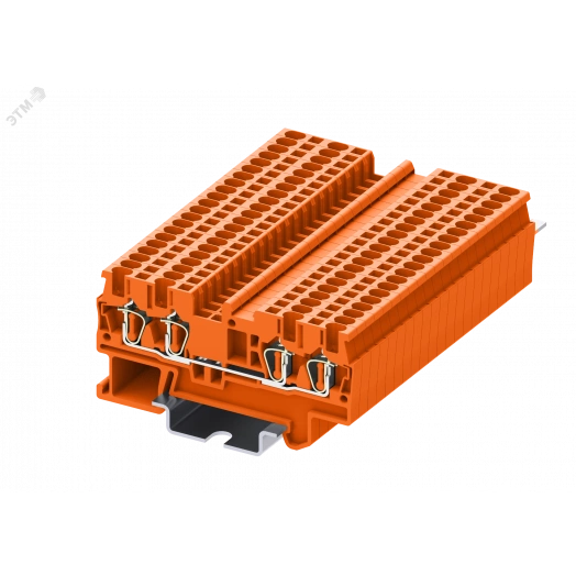 Клемма TC 2-2 пружинная, сечение 1,5 мм. кв., оранжевая