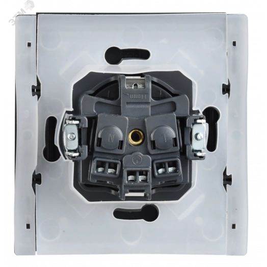 FORTE&PIANO Розетка 1-местная с заземлением с защитными шторками и крышкой винтовое крепление 16А IP44 FP121 черный IEK