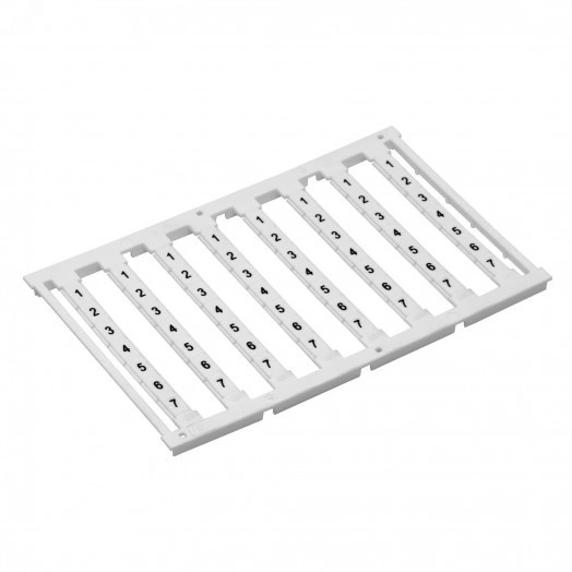 Маркировка для клемм, ширина 8 мм, узкая, для клемм Push-in, белая, от 15 до 21, вертикальная ориентация, 1 шт. карта из 56 маркеров