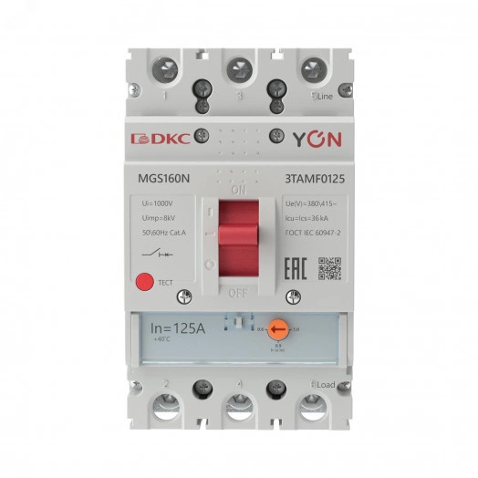 Выключатель автоматический YON MGS160 3P 100-125A 36kA