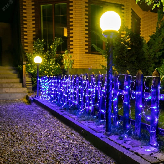 Бахрома светодиодная 6м 300 светодиодов Синий свет Провод прозрачный ULD-B6007-300/DTA BLUE IP44 ТМ Uniel