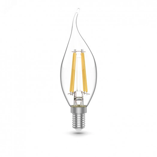 Лампа светодиодная филаментная LED 5.5 Вт 530 лм 4100К AC180-240В E14 свеча нейтральный (промоупаковка 3 лампы) Basic Gauss