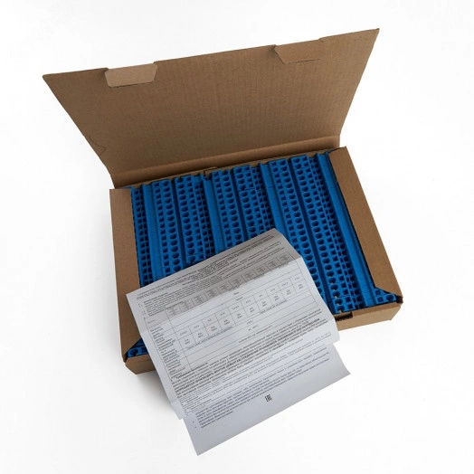 Зажим пружинный, 2-проводной проходной ЗНИ - 2,5, JXB ST 2,5, синий LD552-2-25