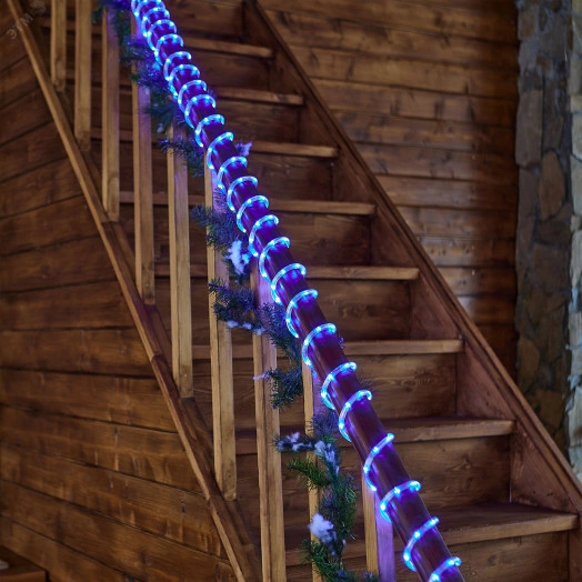 Гирлянда светодиодная Дюралайт ULD-D50 8M/С08 IP44 BLUE 8м С контроллером Синий свет Провод белый ТМ