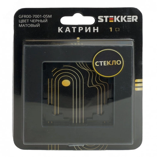 Рамка 1-местная, стекло, серия Катрин, GFR00-7001-05, черный