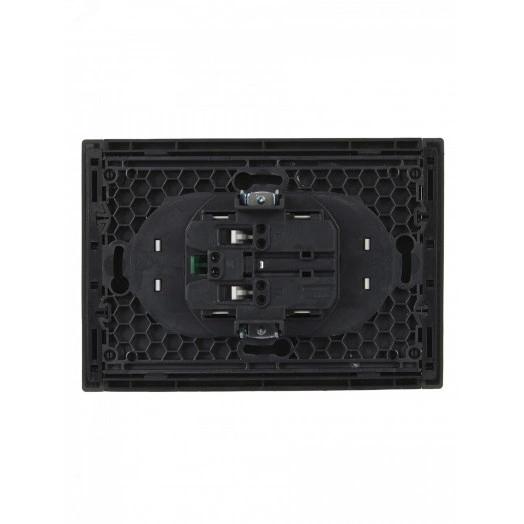 FORTE&PIANO Розетка 2-местная с заземлением с защитными шторками безвинтовое крепление 16А FP323 серый IEK