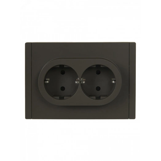 FORTE&PIANO Розетка 2-местная с заземлением с защитными шторками безвинтовое крепление 16А FP323 серый IEK