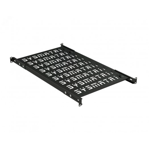 Полка SMART универсальная 19'' перфорированная. площадка 700 мм (регулировка направляющих от 620 мм до 780 мм) для напольных и настенных шкафов. цвет черный (RAL 9004) (8345s)