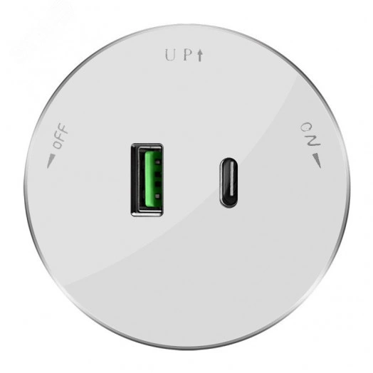 MultiTrack Розетка 2хUSB (тип А+С) 18Вт, 5В/3А Белый