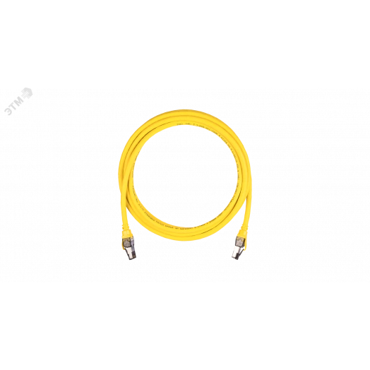 Шнур S/FTP 4 пары, Кат.8, 2хRJ45/8P8C, T568B, 7х0,195мм, LSZH, желтый, 2 м