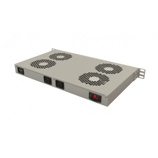 Модуль вентиляторный 19'' 1U глубиной 290мм с тер мостатом и 4-я вентиляторами. номинальная мощность 70.40 Вт датчик температуры с кабелем. кабель питания C13-Schuko 1.8м. цвет серый (RAL 7035)