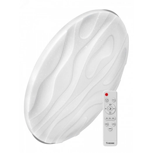 Светильник светодиодный ДБО-75 Вт настенно-потолочный управляемый WAVE 230В 3000-6500K 6000Лм 490x85мм