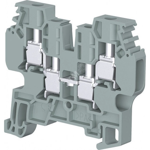 Клемма C4/6.4A винтовая одна цепь 4 зажима 4мм.кв.