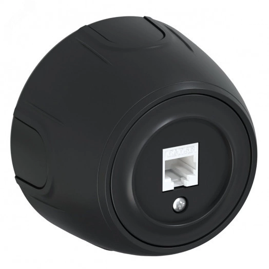 Розетка компьютерная 1xRJ45 кат.5e  Rotondo, цвет черный