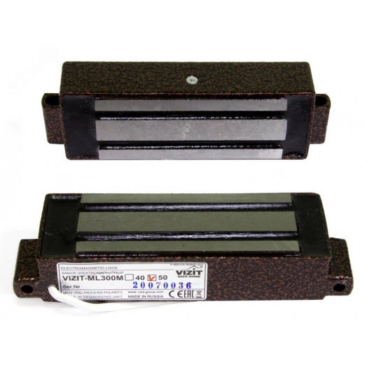 Замок электромагнитный 12VDC 0.5А 300 кг встроенное устройство снятия остаточной намагниченности