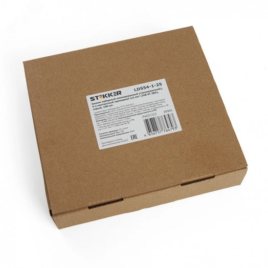 Зажим самозажимной, 4-проводной проходной ЗНИ - 2,5, JXB ST 2,5, серый