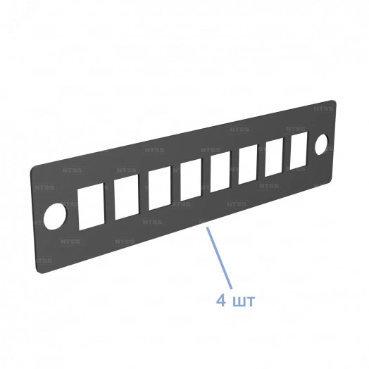 Кросс оптический настенный частично укомплектованный 24/32 порта SC (планка SC-4шт, планка-заглушка-1шт, сплайс-кассета-1шт) черный RAL 9005