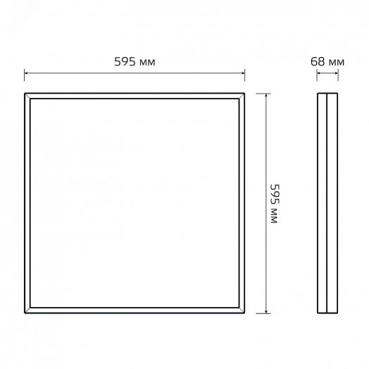 Светильник светодиодный ДВО 30 Вт 3300 лм 4000К 220-240В IP54 595х595х68мм Сталь матовый опал CRI>90Ra (медицинский) MiR Gauss
