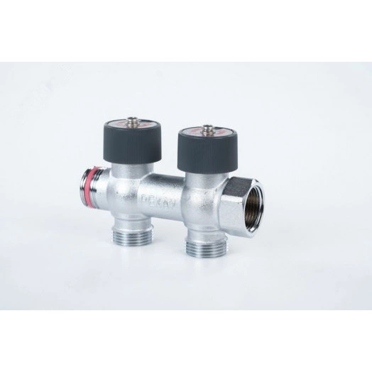 Коллектор распределительный G3/4 2 отвода G3/4 с  плавной регулировкой