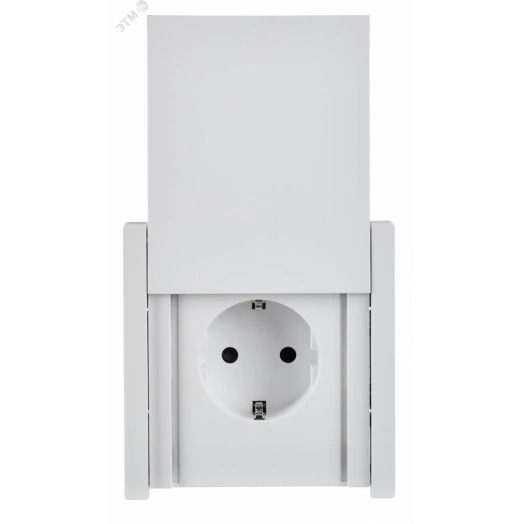 FORTE&PIANO Розетка 1-местная с заземлением с защитными шторками и крышкой винтовое крепление 16А IP44 FP221 белый IEK