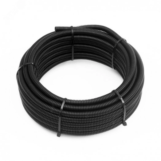 Труба гофрированная ПП безгалогенная (HF) разрезная черная dвн 7,0 мм, dнар 10,0 мм (10м/уп) Промрукав