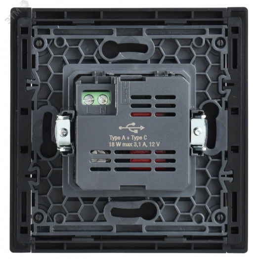 FORTE&PIANO Розетка USB A+C 18Вт FP551 сталь IEK