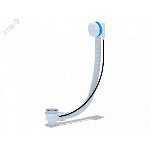 Сифон для ванны АНИ полуавтомат 520 мм пластмассовая белая ручка