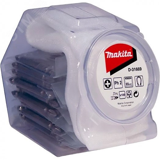 Насадка бита двусторонняя PH2, 65 мм, E-form (MZ), 100 шт., банка