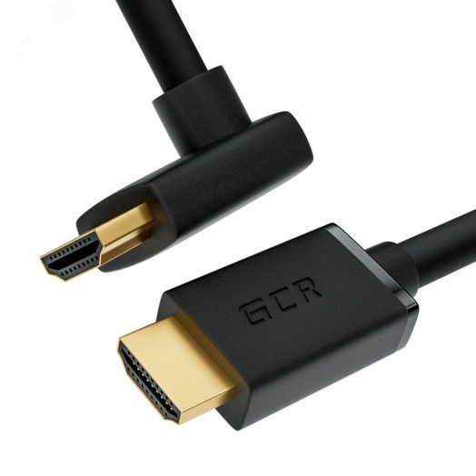 Кабель HDMI 2.0, Ultra HD 19M на 19M, угловой, 2 м., черный