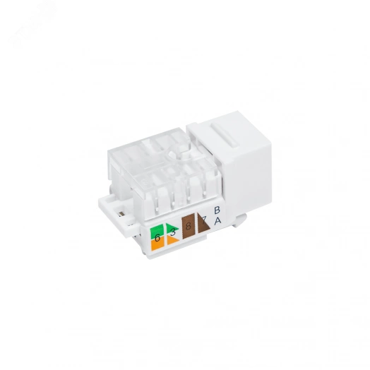 Модуль розеточный CAT6 UTP, Keystone, белый, 90 градусов